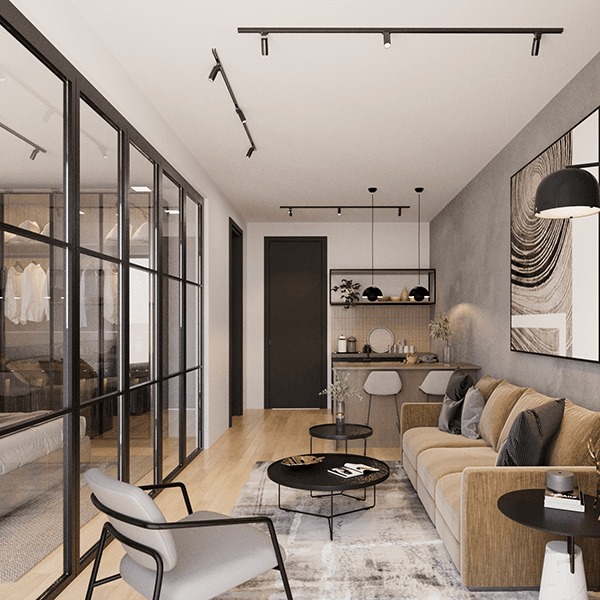 Athinum 9-typical 1 bedroom-living