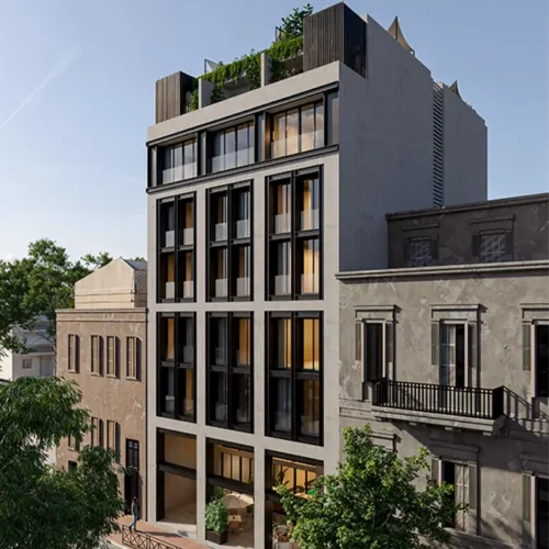 ATHINUM 6 building exterior render in Psyri, central Athens