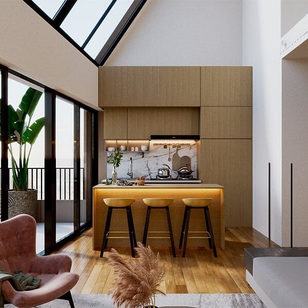 Athinum 5- Appianou 1 penthouse-ktichen