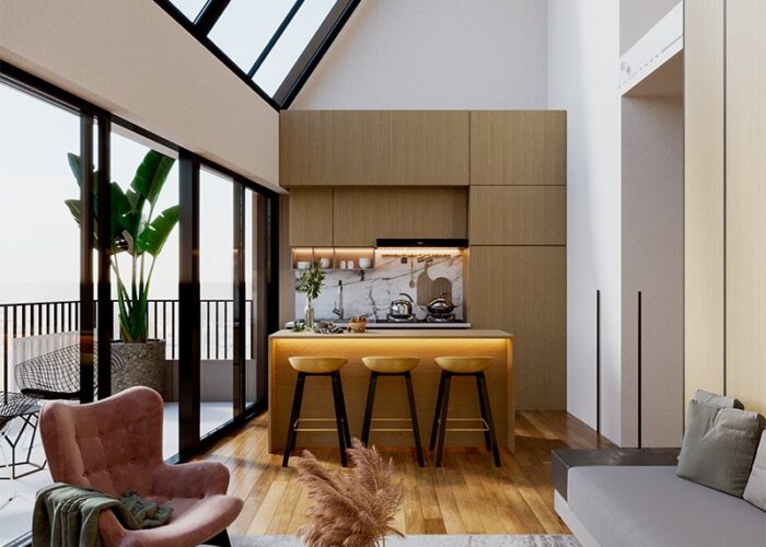 Athinum 5- Appianou 1 penthouse-ktichen