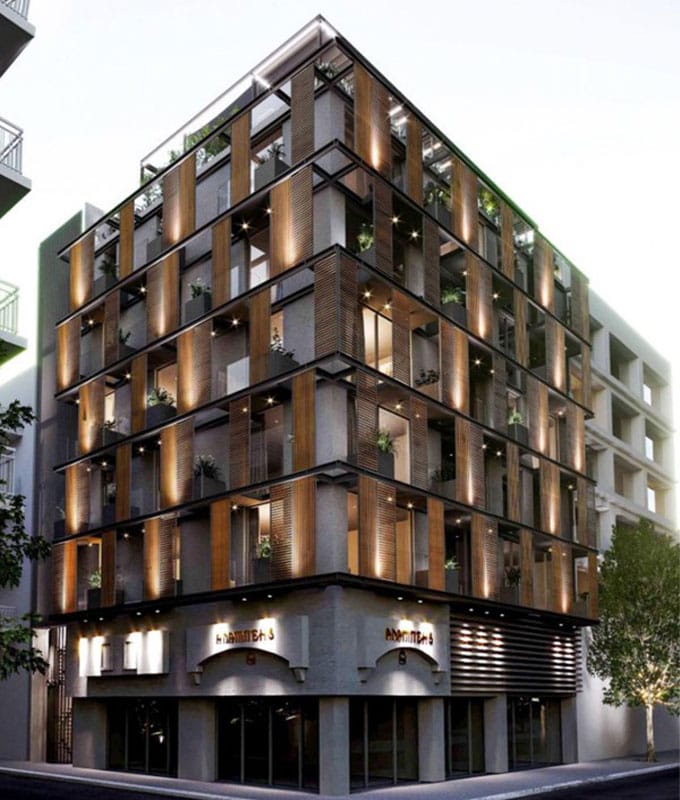 ATHINUM 1 residential building exterior in Psyri, central Athens
