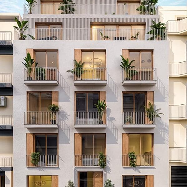 ZEN Residence front facade on Omiridou Street, Piraeus